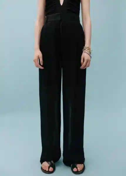 Pantalón Vbcandem Negro Talla 34 Mujer Mango