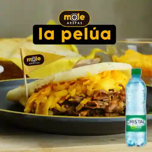 Combo Arepa Pelua + Agua con Gas Cristal 600Ml