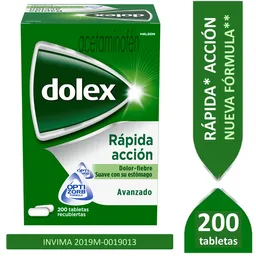 Dolex Rapida Accion Acetaminofen 500 Mg