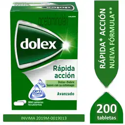 Dolex Rapida Accion Acetaminofen 500 Mg