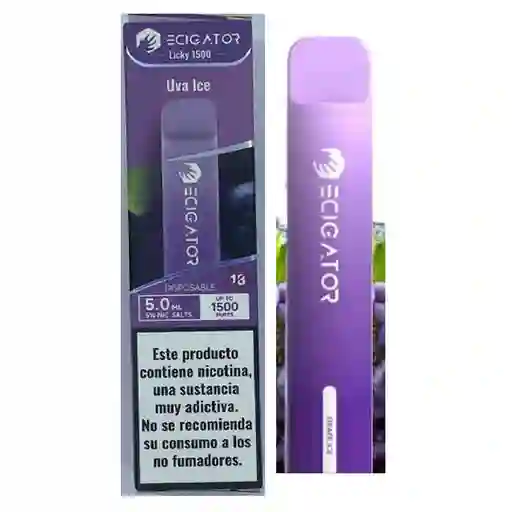 Ecigator Vapeador Uva Ice 1500 Puffs 5%