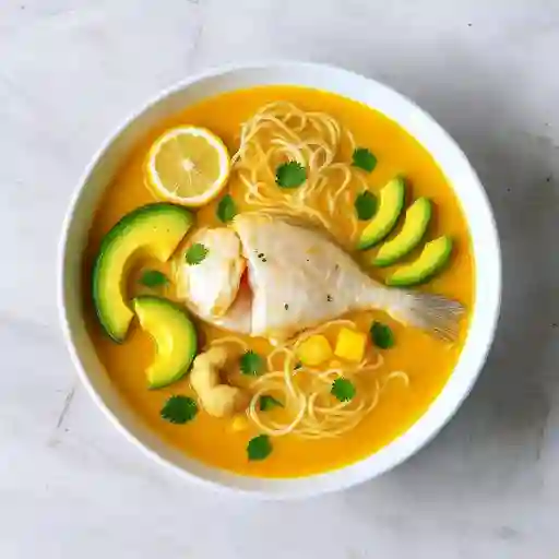 Sopa De Pesca Blanca Y Leche De Coco