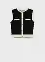 Chaleco Pia Negro Talla M Mujer Mango