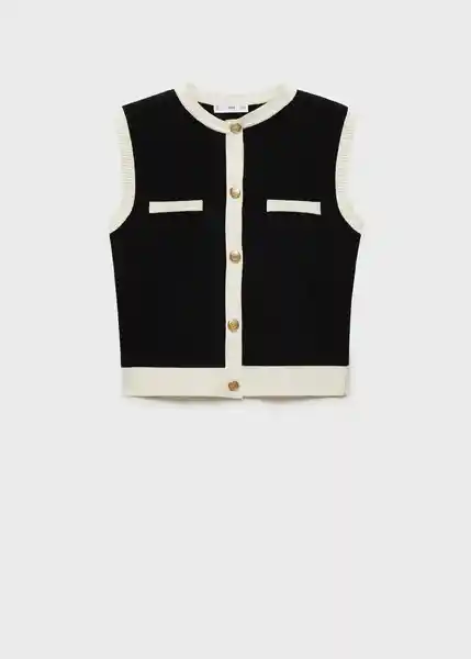 Chaleco Pia Negro Talla M Mujer Mango