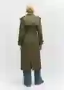 Abrigo Trench Used Khaki Talla XL Mujer Mango