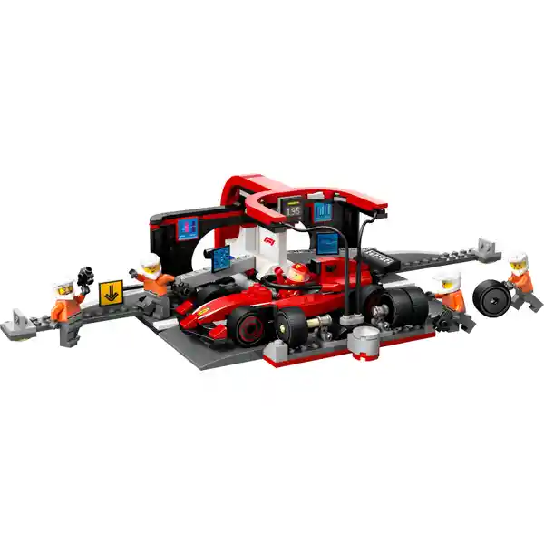 Set Construcción Parada Boxes de F1 y Equipo de Mecánicos Lego
