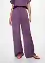 Pantalón Tell-W Morado Talla M Mujer Mango