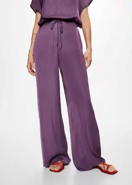 Pantalón Tell-W Morado Talla M Mujer Mango