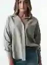 Camisa Eiza Mujer Gris Elefante Medio Talla M 513G364 Naf Naf