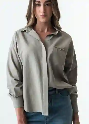 Camisa Eiza Mujer Gris Elefante Medio Talla M 513G364 Naf Naf