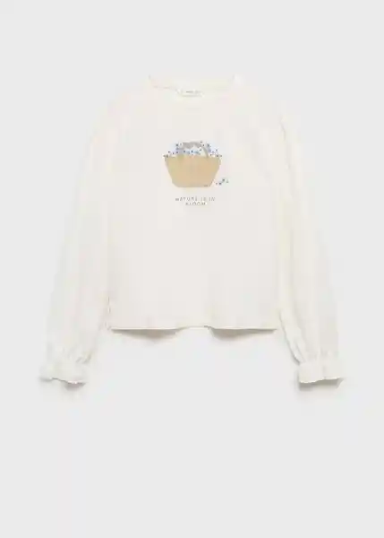 Camiseta Bloom Offwhite Talla 14 Niños Mango