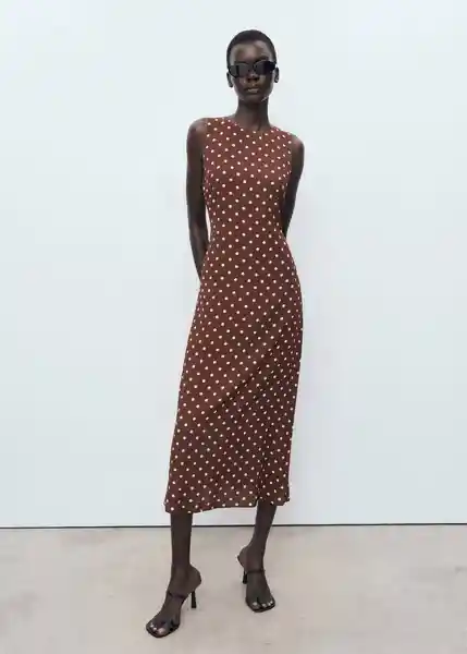 Vestido Greeny Marrón Talla M Mujer Mango