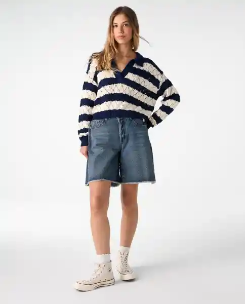 Buzo Mujer Azul Talla L 682G003_AZU194028 Americanino