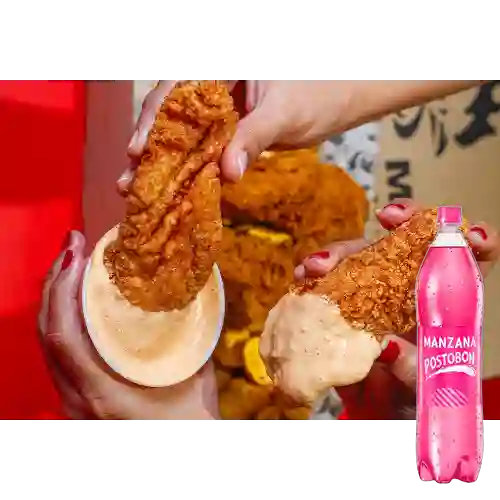 Combo big tenders + postobón manzana