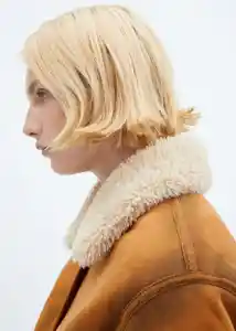 Chaqueta Aviator Camel Talla S Mujer Mango