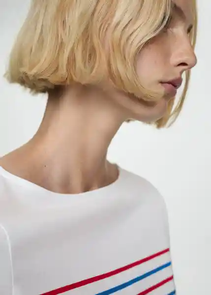 Camiseta Parisian Blanco Talla S Mujer Mango