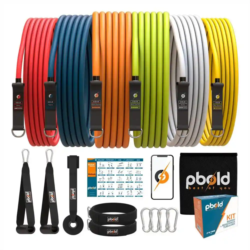 Kit Bandas Resistencia Elásticas Tubulares Poder Ejercicio