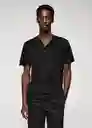 Camiseta Julian Negro Talla XXL Hombre Mango