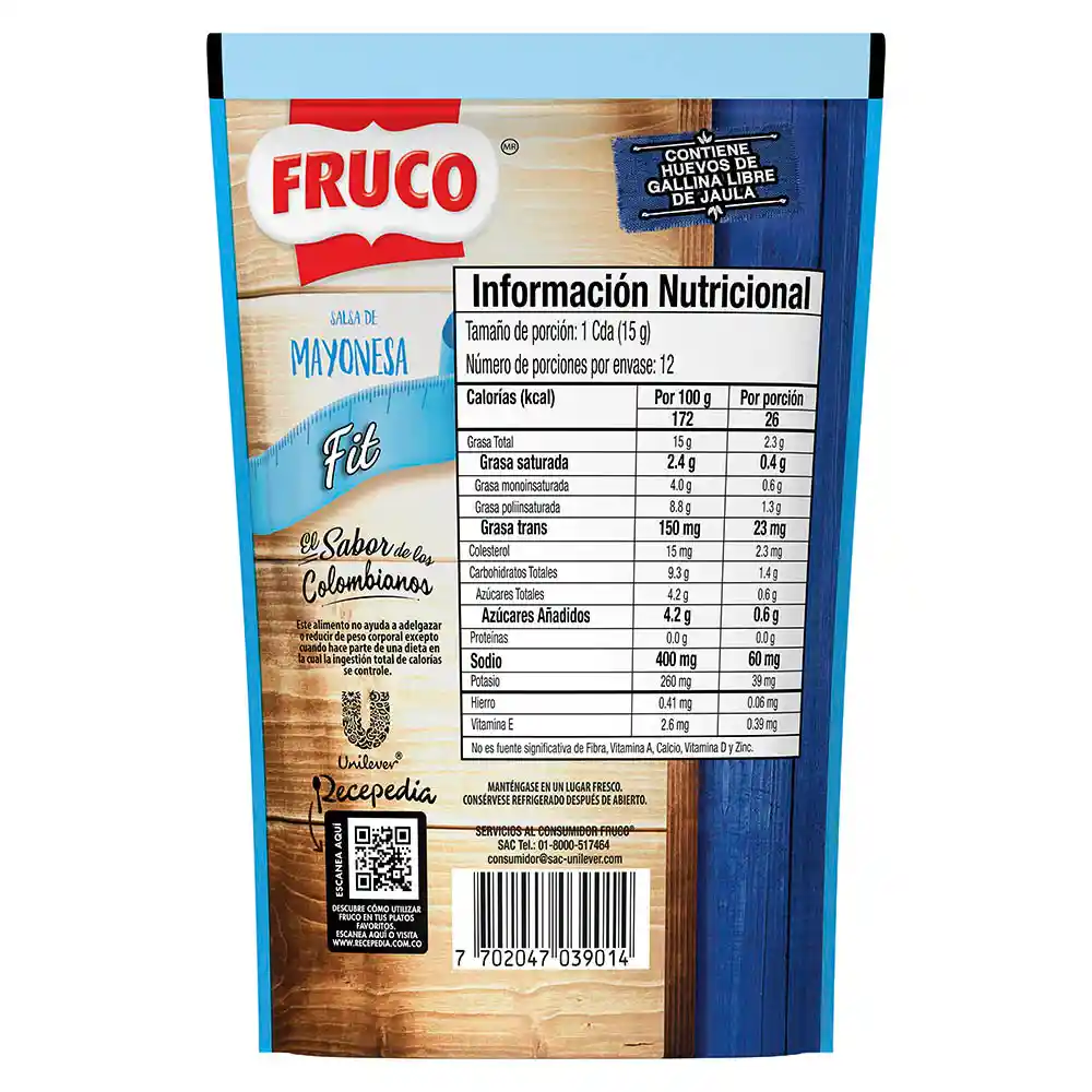 Salsa de Mayonesa Fruco Lyte doypack 180G