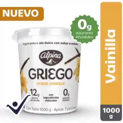 Yogurt Griego Sabor Vainilla 1000 G