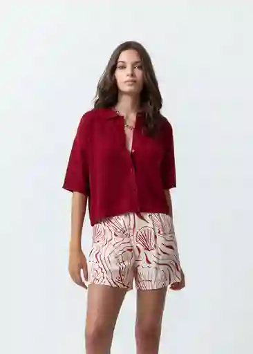 Blusa Tejido Mujer Rojo Rio Oscuro Talla L 489F043 Naf Naf