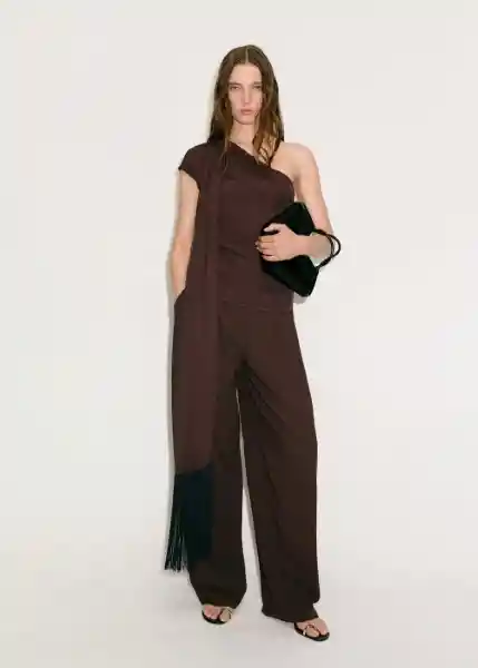Pantalón Grace Chocolate Talla 38 Mujer Mango