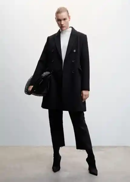 Abrigo Dali Negro Talla 18 Mujer Mango