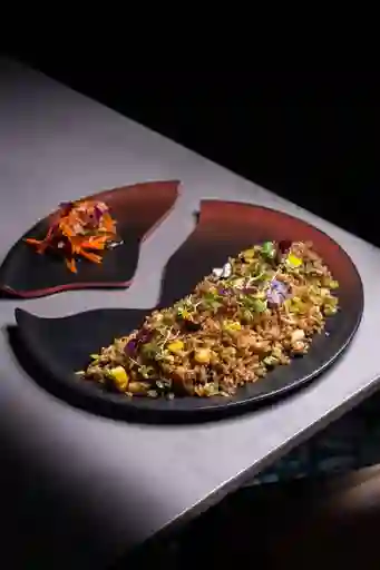 Arroz Vegetariano con Encurtido de la Casa