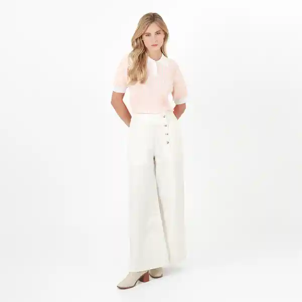 Suéter Cuello Solapa Manga Corta Multicolor Talla M 685917