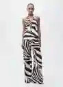 Chaleco Zebra Beige Talla M Mujer Mango