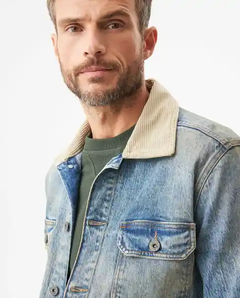 Chaqueta Trucket Azul Cristalino Claro T L Masculino Chevignon