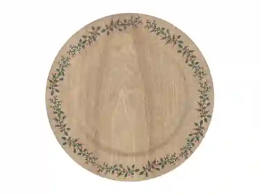 Plato Base de Navidad Borde Madera Ref. 3230010000012