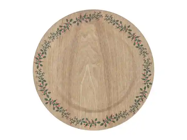 Plato Base de Navidad Borde Madera Ref. 3230010000012