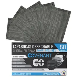 Covenant Tapabocas Desechables Negros