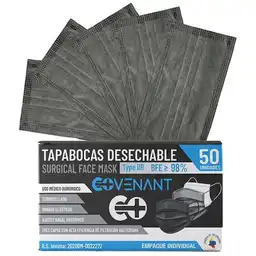 Covenant Tapabocas Desechables Negros