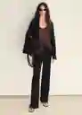 Pantalón Veronica Negro Talla S Mujer Mango