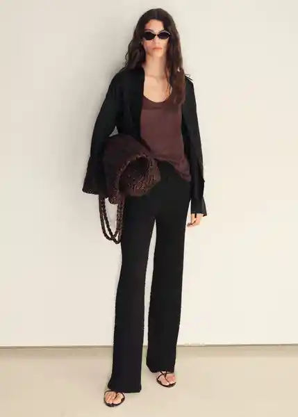 Pantalón Veronica Negro Talla S Mujer Mango
