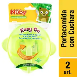 Nuby Portacomida para Bebé con Cuchara y Base Succión