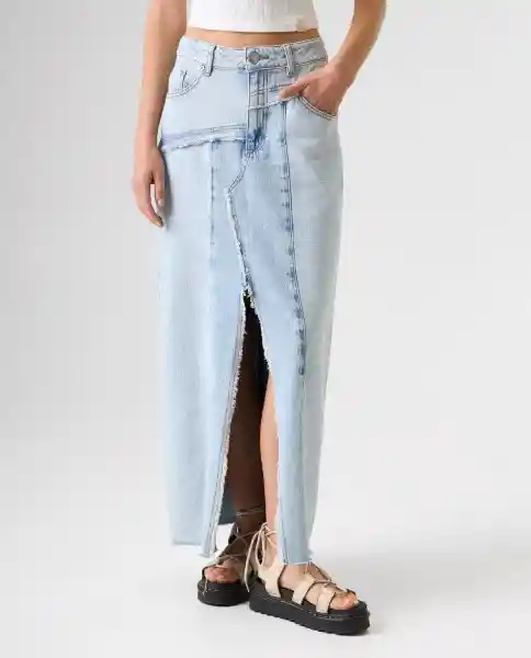 Falda Mujer Azul Talla 6 342G001_AZU114604 Americanino