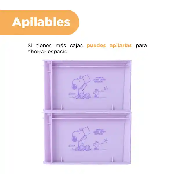 Organizador Pequeño Apilable Sin Tapa Snoopy Purpura Miniso