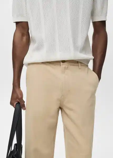 Jean Albe Beige Talla 40 Hombre Mango