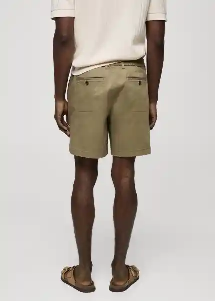 Bermuda Rey Khaki Talla 40 Hombre Mango