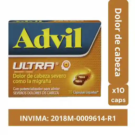 Advil Ultra Ibuprofeno Alivio De Dolores De Cabeza Severos X 10