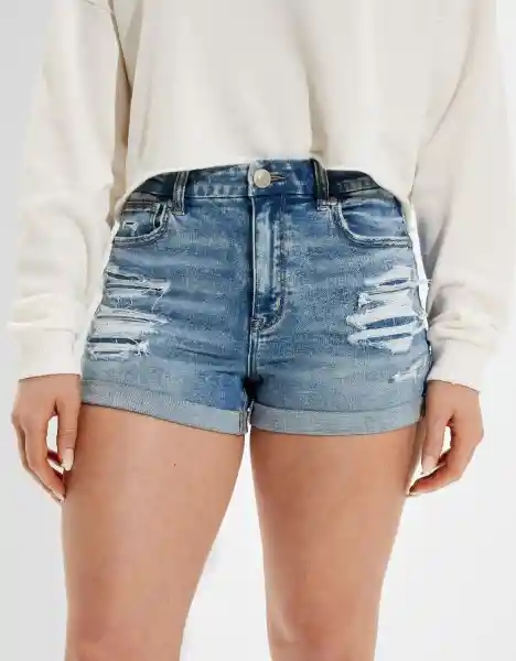 American Eagle Short Denim Next Level Curvy Roto Índigo Talla 00