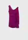 Top Floris Morado Talla S Mujer Mango