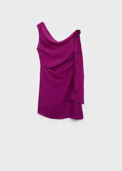 Top Floris Morado Talla S Mujer Mango