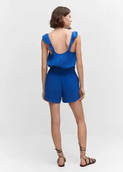 Short Bambú Azul Talla L Mujer Mango