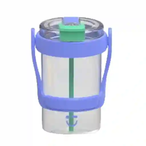 Vaso Plástico Con Correa de Azul 1000 mL Miniso