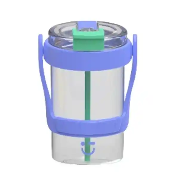 Vaso Plástico Con Correa de Azul 1000 mL Miniso