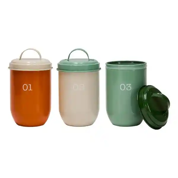 Set Canister Tipo Enlozado Diseño 0004 Casaideas